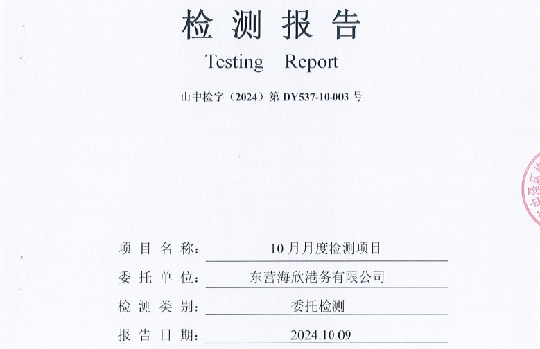 东营海欣港务有限公司-10月份环境检测报告（17-20泊位有组织）