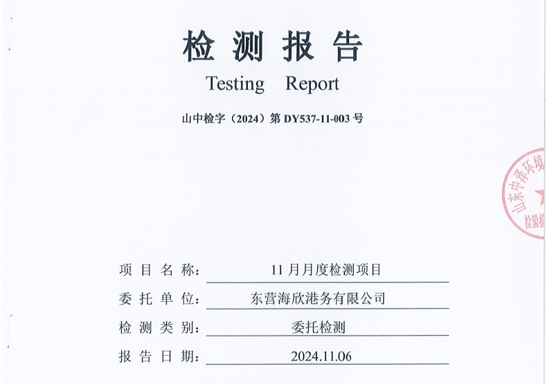 东营海欣港务有限公司-11月份环境检测报告（17-20泊位有组织）