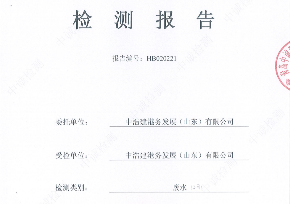 中浩建港务发展(山东)有限公司-2026年2、3月份环境检测报告(废水)