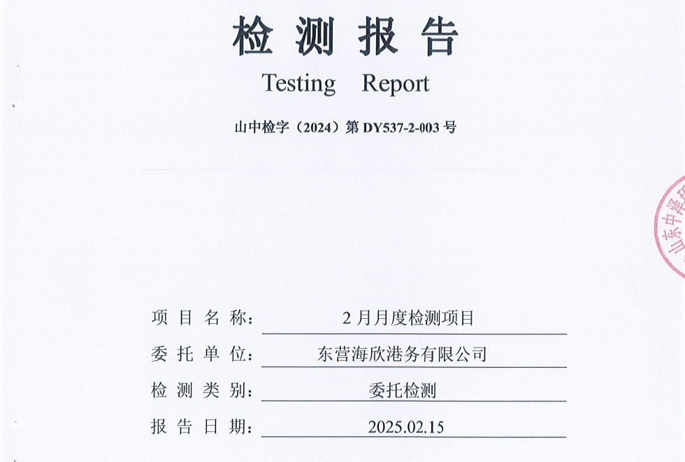 东营海欣港务有限公司-2月份环境检测报告（17-20泊位有组织）